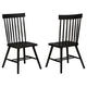 Andy Dining Side Chair Set of 2 | Windsor Back | Scooped Seat | Black Wood