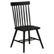 Andy Dining Side Chair Set of 2 | Windsor Back | Scooped Seat | Black Wood