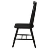 Andy Dining Side Chair Set of 2 | Windsor Back | Scooped Seat | Black Wood