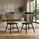 Andy Dining Side Chair Set of 2 | Windsor Back | Scooped Seat | Black Wood