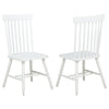 Andy Dining Side Chair Set of 2 | Windsor Back | Scooped Seat | White Wood