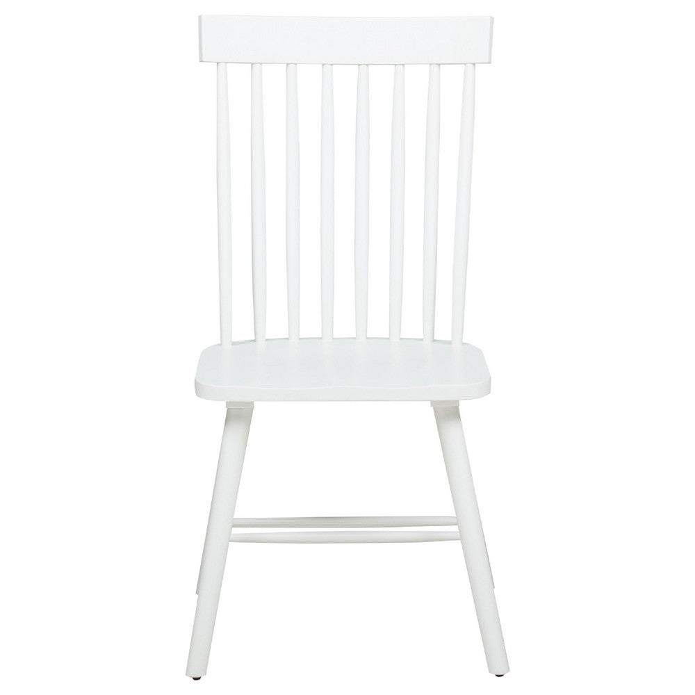 Andy Dining Side Chair Set of 2 | Windsor Back | Scooped Seat | White Wood