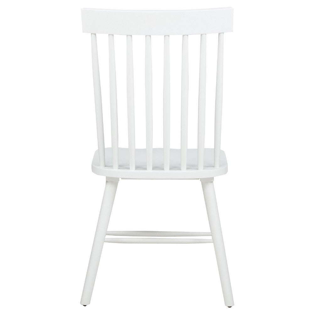 Andy Dining Side Chair Set of 2 | Windsor Back | Scooped Seat | White Wood