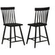 Andy Counter Height Chair Set of 2 | Windsor Spindle Back | Black Wood