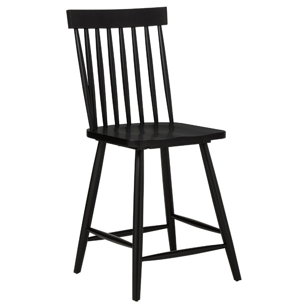 Andy Counter Height Chair Set of 2 | Windsor Spindle Back | Black Wood