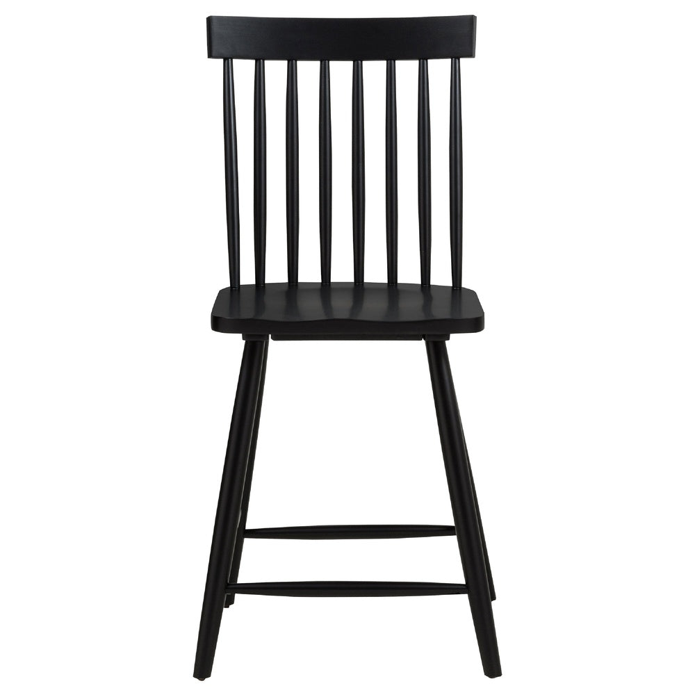 Andy Counter Height Chair Set of 2 | Windsor Spindle Back | Black Wood