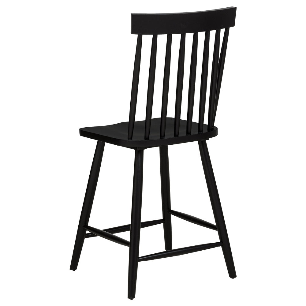 Andy Counter Height Chair Set of 2 | Windsor Spindle Back | Black Wood