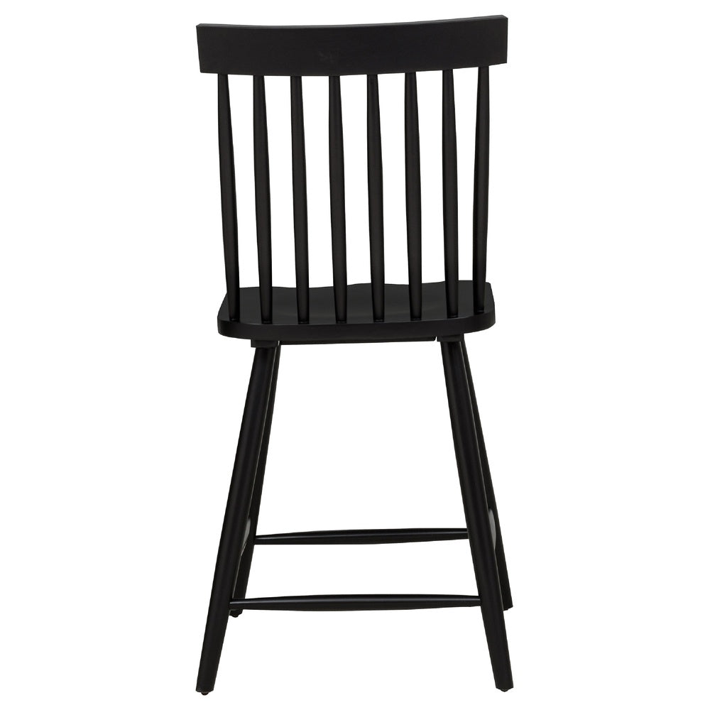 Andy Counter Height Chair Set of 2 | Windsor Spindle Back | Black Wood