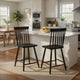Andy Counter Height Chair Set of 2 | Windsor Spindle Back | Black Wood