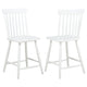 Andy Counter Height Chair Set of 2 | Windsor Spindle Back | White Wood