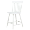 Andy Counter Height Chair Set of 2 | Windsor Spindle Back | White Wood