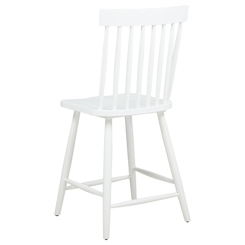 Andy Counter Height Chair Set of 2 | Windsor Spindle Back | White Wood