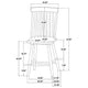 Andy Counter Height Chair Set of 2 | Windsor Spindle Back | White Wood