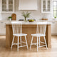 Andy Counter Height Chair Set of 2 | Windsor Spindle Back | White Wood
