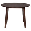Baron 5pc Round Dining Table Set | 4 Chairs | 2 Drop Leaves | Brown