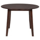 Baron 5pc Round Dining Table Set | 4 Chairs | 2 Drop Leaves | Brown