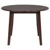 Baron 5pc Round Dining Table Set | 4 Chairs | 2 Drop Leaves | Brown