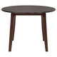 Baron 5pc Round Dining Table Set | 4 Chairs | 2 Drop Leaves | Brown