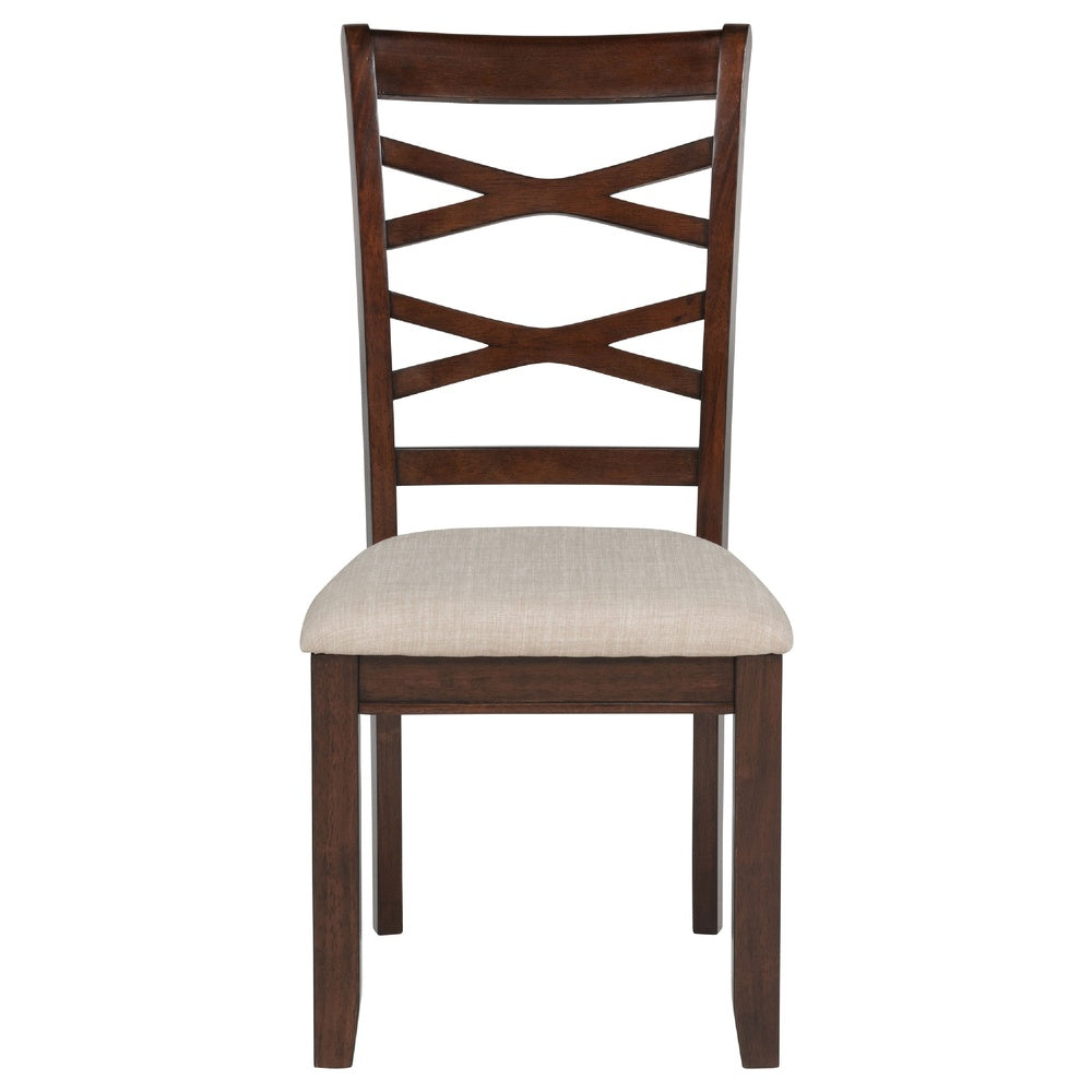 Baron 5pc Round Dining Table Set | 4 Chairs | 2 Drop Leaves | Brown