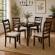 Baron 5pc Round Dining Table Set | 4 Chairs | 2 Drop Leaves | Brown