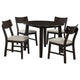 Caty 5pc Round Dining Table Set | 4 Chairs | 2 Drop Leaves | Brown