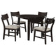 Caty 5pc Round Dining Table Set | 4 Chairs | 2 Drop Leaves | Brown