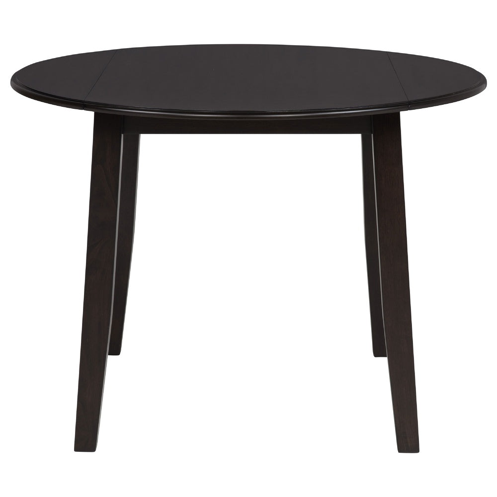 Caty 5pc Round Dining Table Set | 4 Chairs | 2 Drop Leaves | Brown
