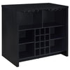 Anga Home Bar | 6 Shelves | 12 Wine Bottle Holders | Stemware | Black 47"