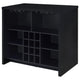 Anga Home Bar | 6 Shelves | 12 Wine Bottle Holders | Stemware | Black 47"