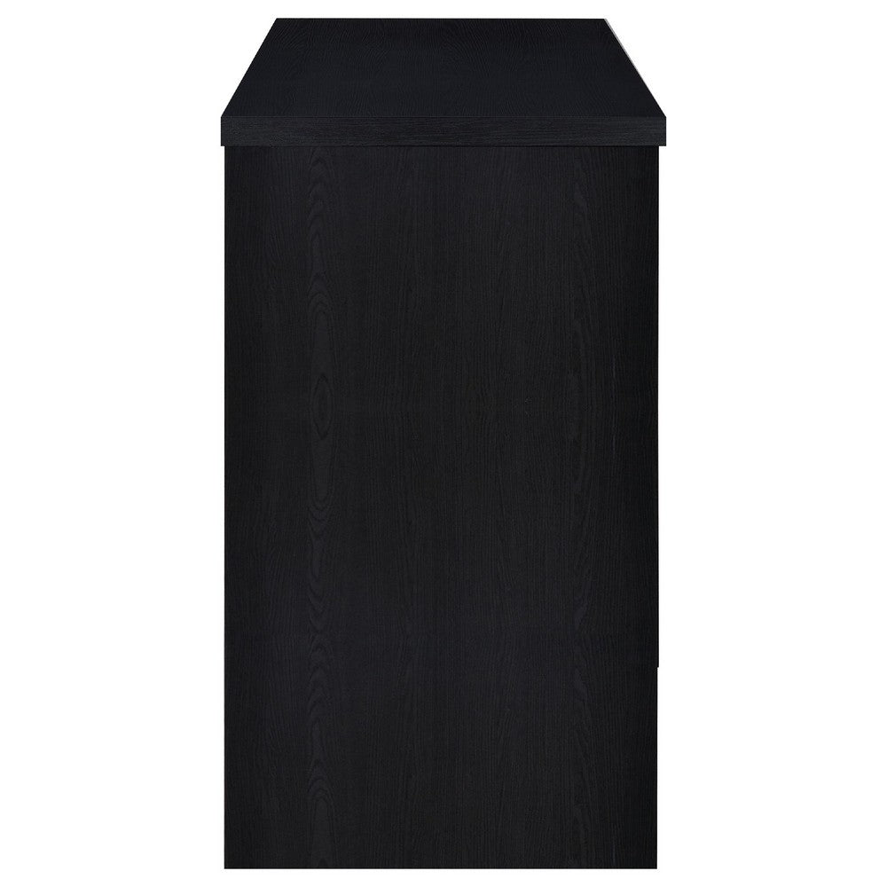 Anga Home Bar | 6 Shelves | 12 Wine Bottle Holders | Stemware | Black 47"