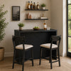 Anga Home Bar | 6 Shelves | 12 Wine Bottle Holders | Stemware | Black 47"