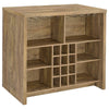Anga Home Bar | 6 Shelves | 12 Bottle Holders | Stemware | Brown 47"