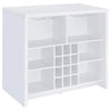 Anga Home Bar | 6 Shelves | 12 Bottle Holders | Stemware | White 47"