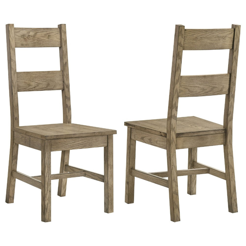 Dova Dining Side Chair Set of 2 | Ladder Back | Vineyard Oak Brown Wood