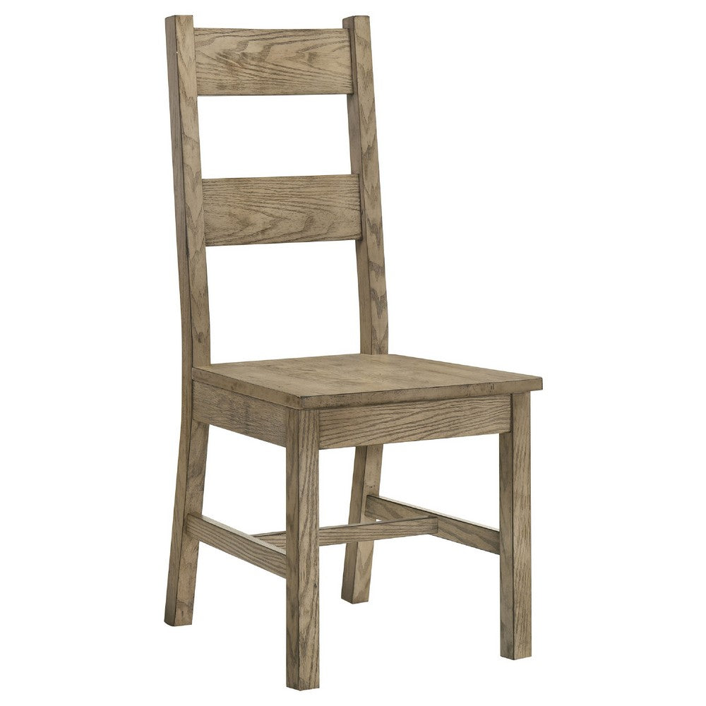 Dova Dining Side Chair Set of 2 | Ladder Back | Vineyard Oak Brown Wood