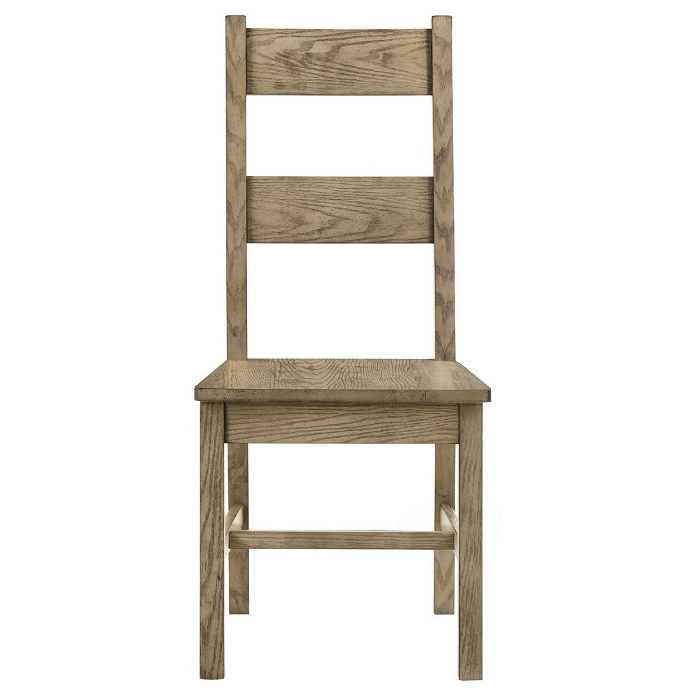 Dova Dining Side Chair Set of 2 | Ladder Back | Vineyard Oak Brown Wood