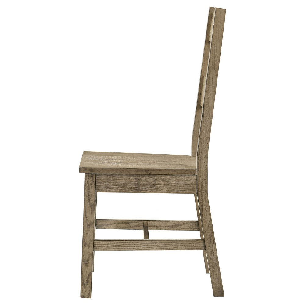 Dova Dining Side Chair Set of 2 | Ladder Back | Vineyard Oak Brown Wood
