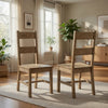 Dova Dining Side Chair Set of 2 | Ladder Back | Vineyard Oak Brown Wood