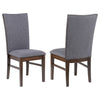 Sher Side Dining Chair Set of 2 | Foam Fill Gray Fabric Seat | Brown Wood
