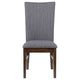 Sher Side Dining Chair Set of 2 | Foam Fill Gray Fabric Seat | Brown Wood