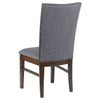Sher Side Dining Chair Set of 2 | Foam Fill Gray Fabric Seat | Brown Wood