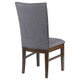 Sher Side Dining Chair Set of 2 | Foam Fill Gray Fabric Seat | Brown Wood