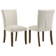 Cana Dining Side Chair Set of 2 | Beige Upholstered Parsons Style | Hardwood Frame