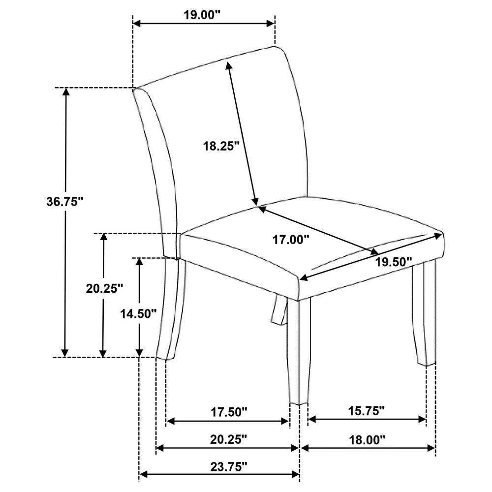 Cana Dining Side Chair Set of 2 | Beige Upholstered Parsons Style | Hardwood Frame