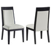 Jack Dining Side Chair Set of 2 | Ivory Cushions | Black Ribbed Frame