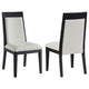 Jack Dining Side Chair Set of 2 | Ivory Cushions | Black Ribbed Frame