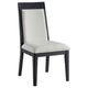 Jack Dining Side Chair Set of 2 | Ivory Cushions | Black Ribbed Frame