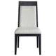 Jack Dining Side Chair Set of 2 | Ivory Cushions | Black Ribbed Frame