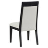 Jack Dining Side Chair Set of 2 | Ivory Cushions | Black Ribbed Frame