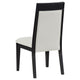 Jack Dining Side Chair Set of 2 | Ivory Cushions | Black Ribbed Frame